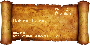 Hafner Lajos névjegykártya